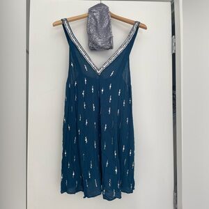 Free People Sapphire Blue Sequined Mini Dress